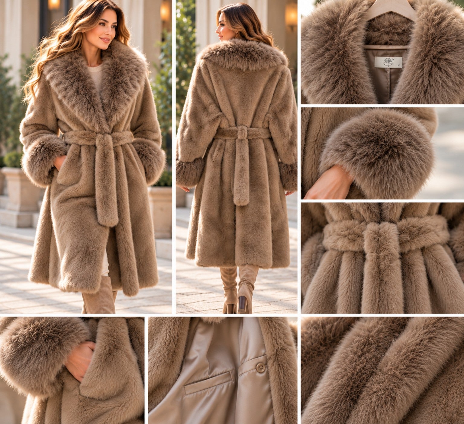 Details taupe jas