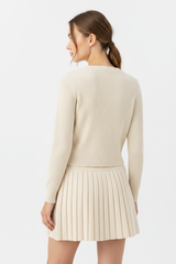 Cream Knit Set Achterkant op Model