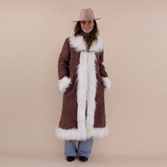 Luxe Faux Fur Jas met Suède Afwerking