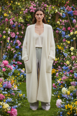 Lange Mohair Cardigan – Ivoor