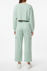 Mintgroene Wide-Leg Cargo Broek