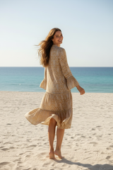 Ash & Nush Paisley Jurk – Goud/Beige