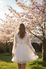 Celeste – Witte Boho Kanten Jurk