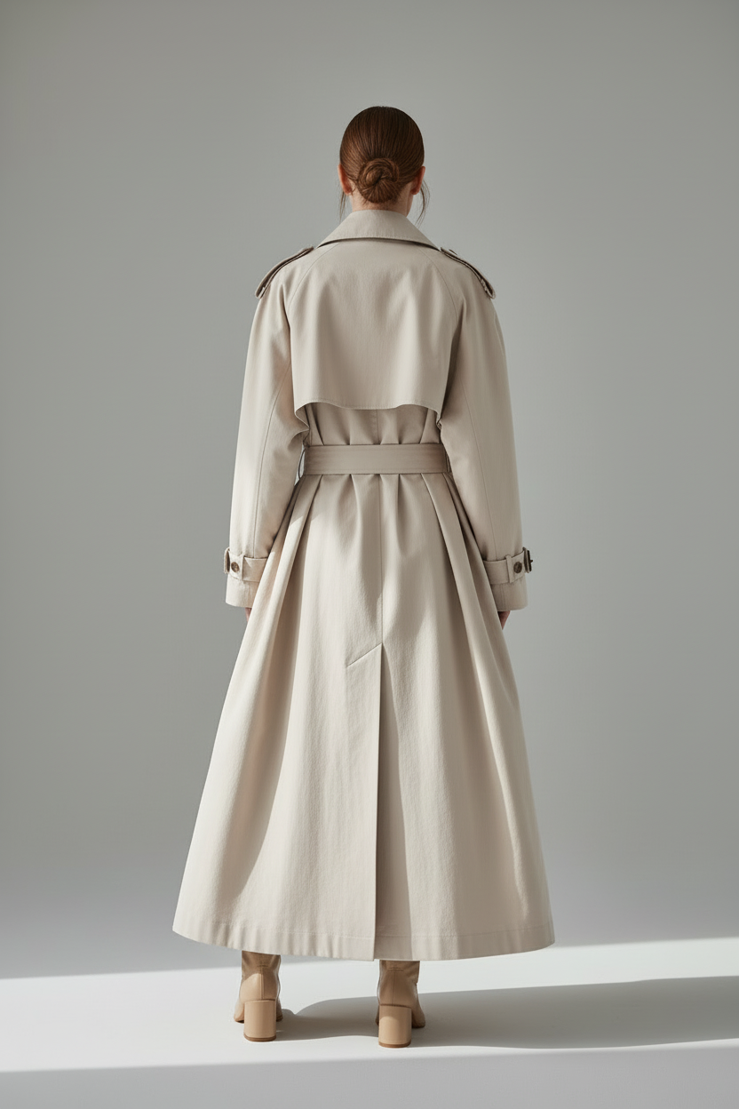 Klassieke Trenchcoat - Licht Beige Achterkant