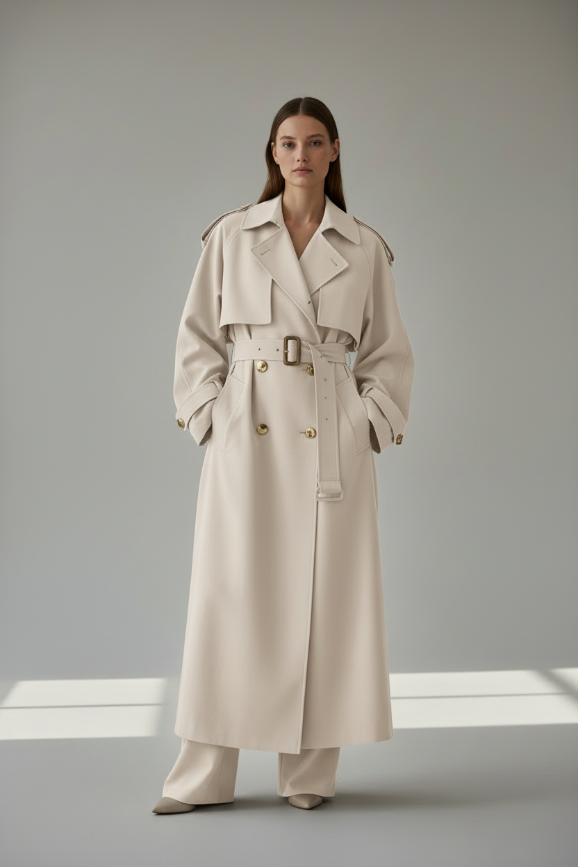 Klassieke Trenchcoat - Licht Beige