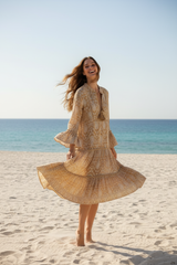 Ash & Nush Paisley Jurk – Goud/Beige
