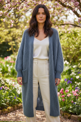 Lange Mohair Cardigan – Ivoor