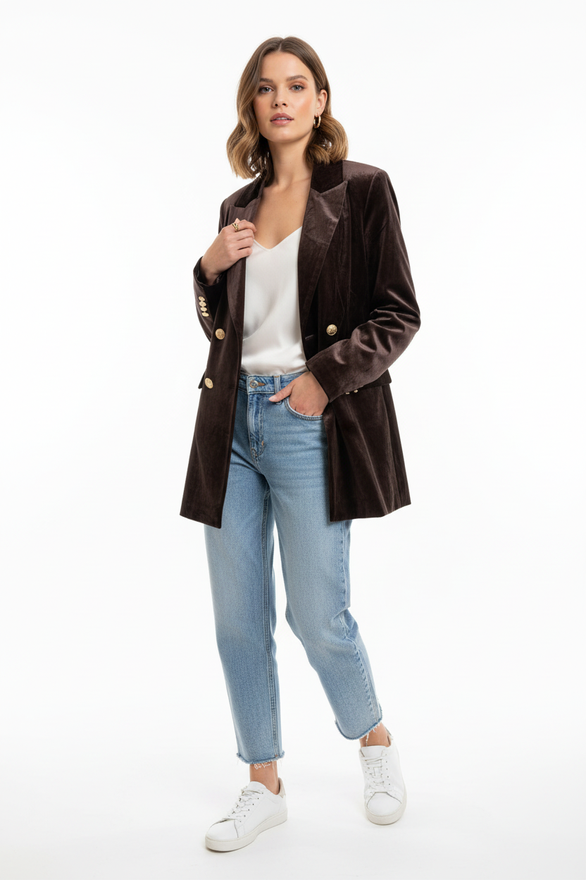 Model met blazer - casual styling