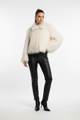 Luxe Witte Fluffy Feather Jas