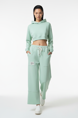 Mintgroene Wide-Leg Cargo Broek