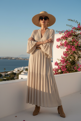 Ibiza Maxi-jurk — Zandbeige | 100% Katoen