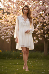 Celeste – Witte Boho Kanten Jurk