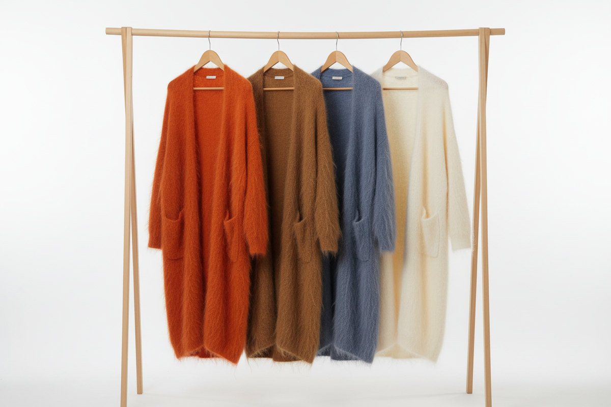 Lange Mohair Cardigan – Ivoor