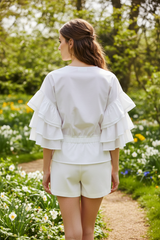 Witte katoenen blouse achterkant - model 2