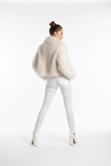 Luxe Witte Fluffy Feather Jas