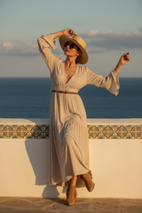 Ibiza Maxi-jurk — Zandbeige | 100% Katoen