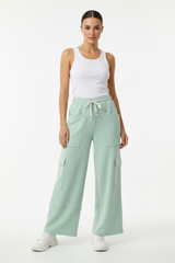 Mintgroene Wide-Leg Cargo Broek
