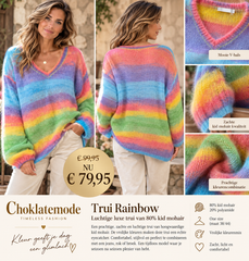 Rainbow kid mohair trui voor- en achterkant