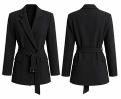 Belted Blazer – Zwart