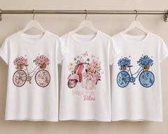 T-Shirt Bloemenfiets Roze