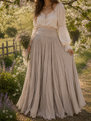 Boho Maxi Rok Taupe