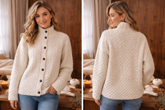 Cable Knit Cardigan – Gebroken Wit