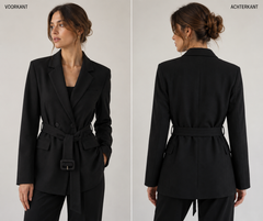 Belted Blazer – Zwart