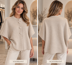 Gebreide Poncho Vest – Beige