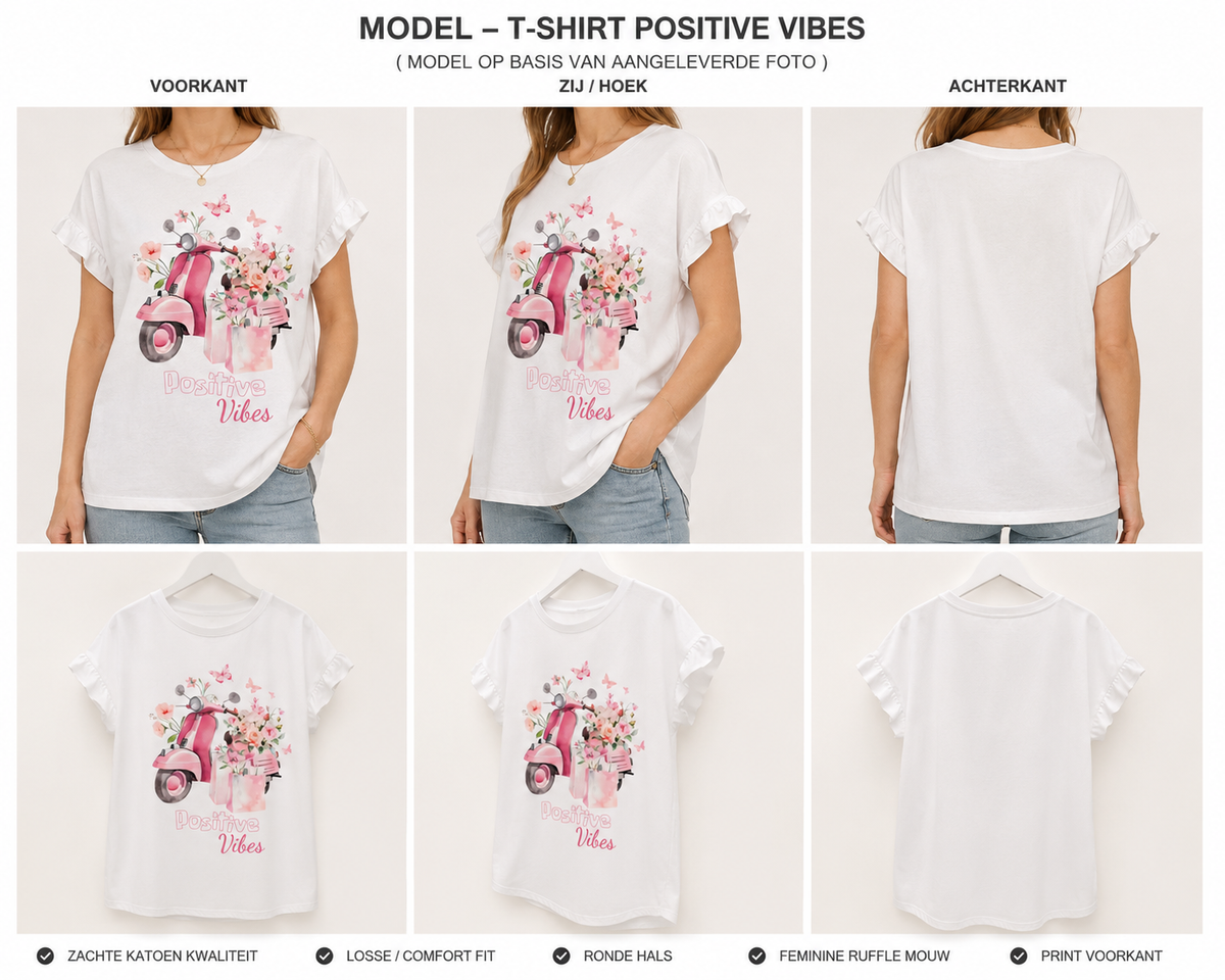 T-Shirt Bloemenfiets Roze