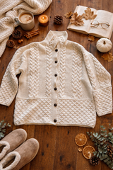 Cable Knit Cardigan – Gebroken Wit