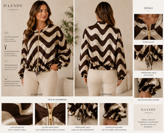 Satijnen Golf-Print Blouse