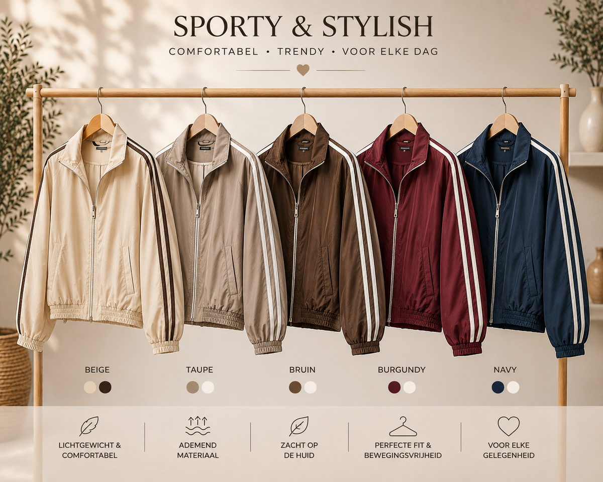 Sporty Stripe Bomber Jacket