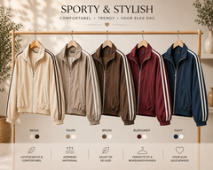 Sporty Stripe Bomber Jacket