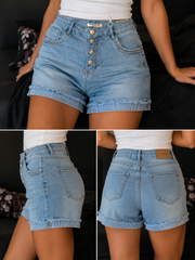 Karostar Denim Shorts – High Waist