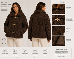 Teddy Jas Curly | Gouden Sluitingen | Gevoerd
