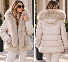 Luxe Gewatteerde Damesjas met Bontlook