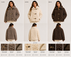 Teddy Jas Curly | Gouden Sluitingen | Gevoerd