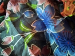 Zijden Sjaal met Bloemenprint